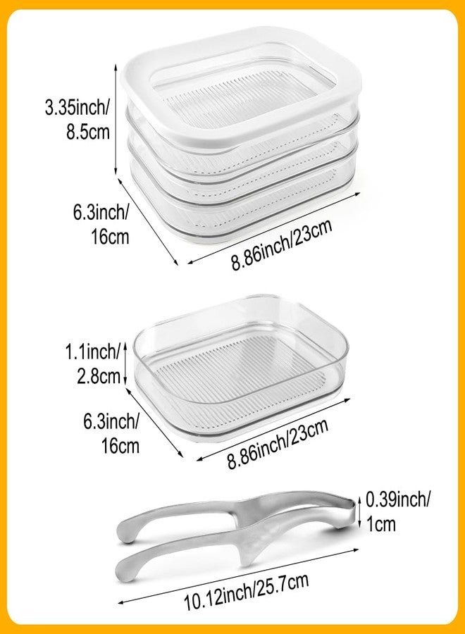 Kazheon Deli Meat Container for Fridge Stackable Bacon Cheese Container,3-Layer Cold Cuts Storage Containers Transparent Food Storage Boxes For Lunch Meat,Salami(Transparent,Size:3.35*6.3*8.86inch) - Image 2
